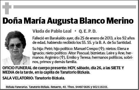 BLANCO MERINO,MARIA AUGUSTA