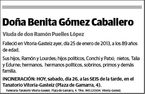 GOMEZ CABALLERO,BENITA