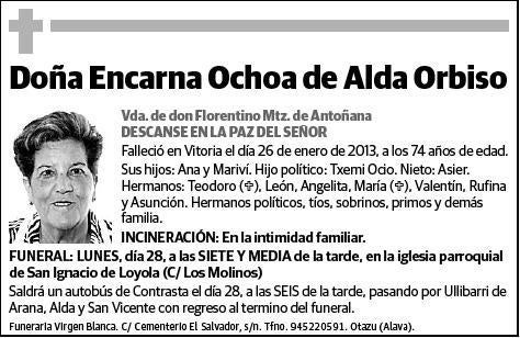 OCHOA DE ALDA ORBISO,ENCARNA