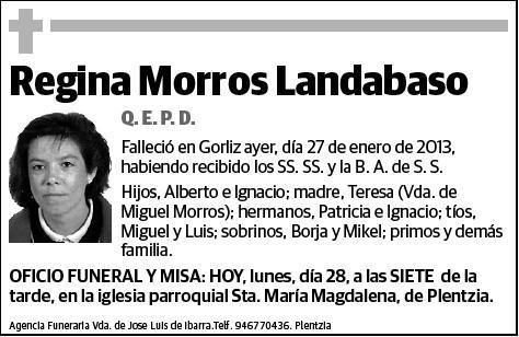 MORROS LANDABASO,REGINA