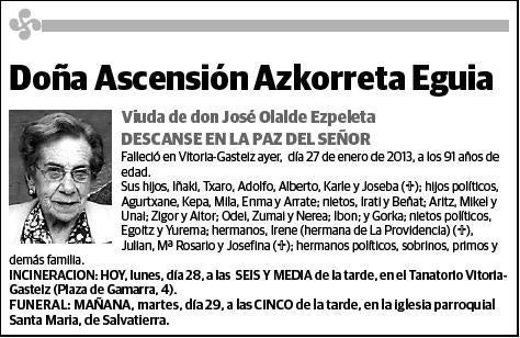 AZKORRETA EGUIA,ASCENSION