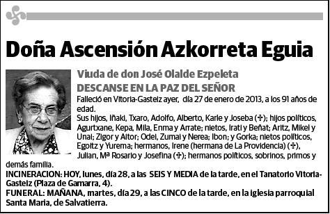 AZKORRETA EGUIA,ASCENSION