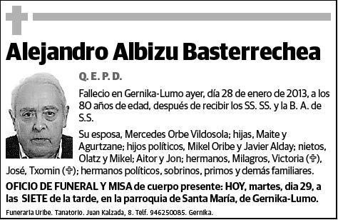 ALBIZU BASTERRECHEA,ALEJANDRO