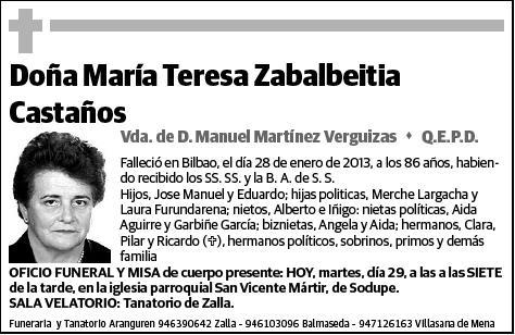 ZABALBEITIA CASTAÑOS,MARIA TERESA