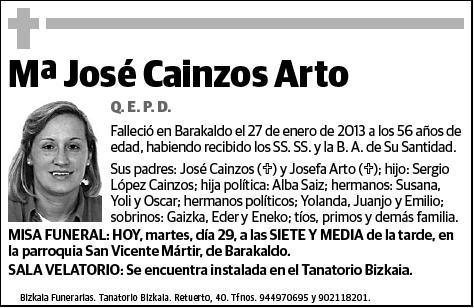 CAINZOS ARTO,Mª JOSE