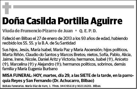 PORTILLA AGUIRRE,CASILDA