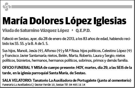 LOPEZ IGLESIAS,MARIA DOLORES