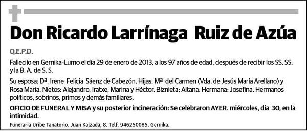 LARRINAGA RUIZ DE AZUA,RICARDO