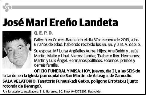 EREÑO LANDETA,JOSE MARI