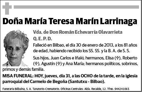 MARIN LARRINAGA,MARIA TERESA