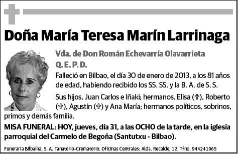 MARIN LARRINAGA,MARIA TERESA