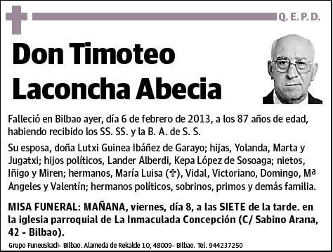 LACONCHA ABECIA,TIMOTEO