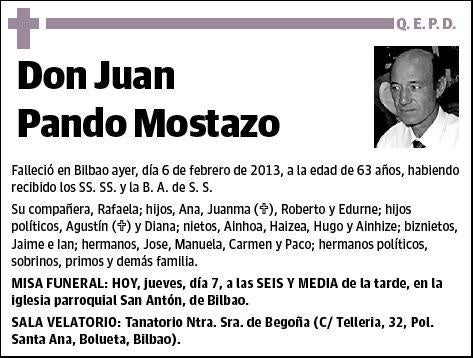 PANDO MOSTAZO,JUAN