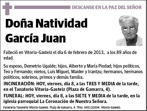 GARCIA JUAN,NATIVIDAD