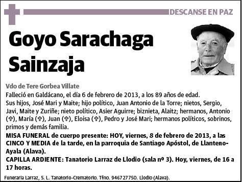 SARACHAGA SAINZAJA,GOYO