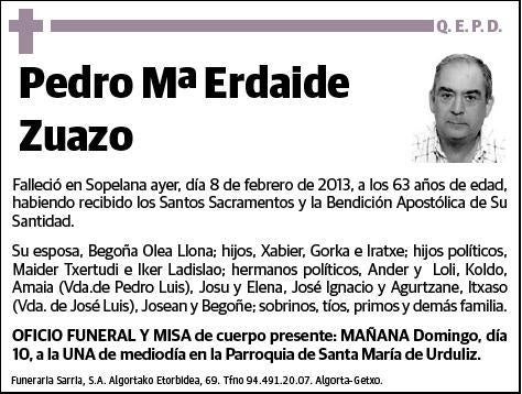 ERDAIDE ZUAZO,PEDRO Mª