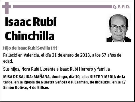 RUBI CHINCHILLA,ISAAC