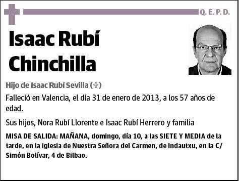 RUBI CHINCHILLA,ISAAC