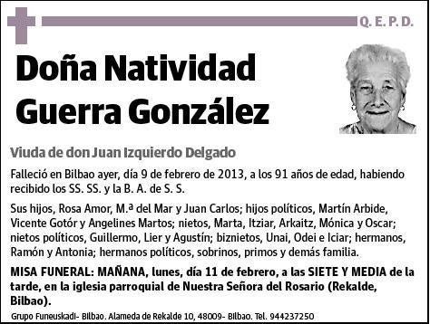 GUERRA GONZALEZ,NATIVIDAD