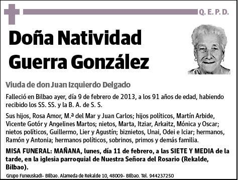 GUERRA GONZALEZ,NATIVIDAD