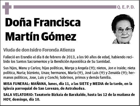 MARTIN GOMEZ,FRANCISCA