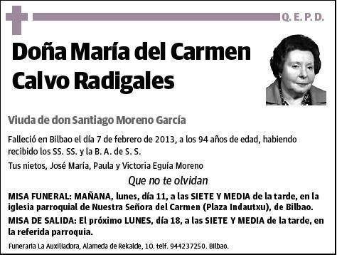 CALVO RADIGALES,MARIA DEL CARMEN