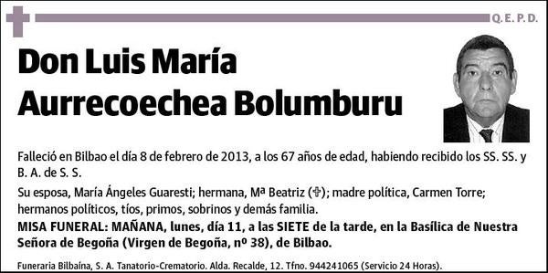 AURRECOECHEA BOLUMBURU,LUIS MARIA