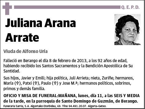 ARANA ARRATE,JULIANA