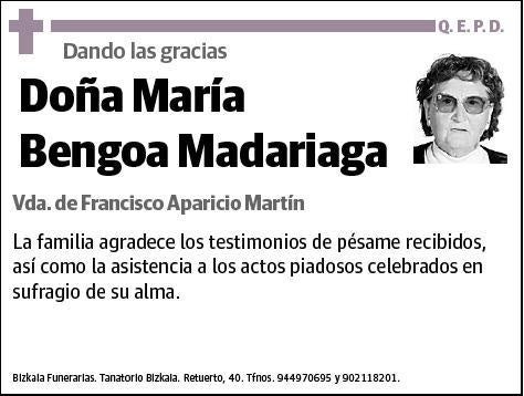 BENGOA MADARIAGA,MARIA