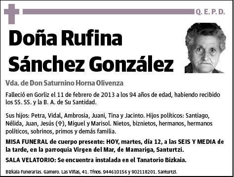 SANCHEZ GONZALEZ,RUFINA