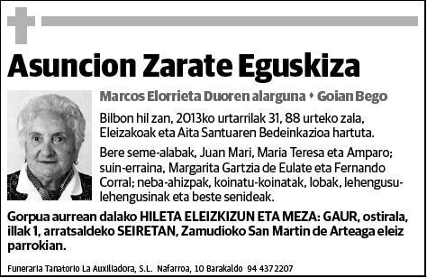 ZARATE EGUSKIZA,ASUNCION