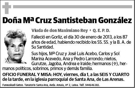 SANTISTEBAN GONZALEZ,Mª CRUZ