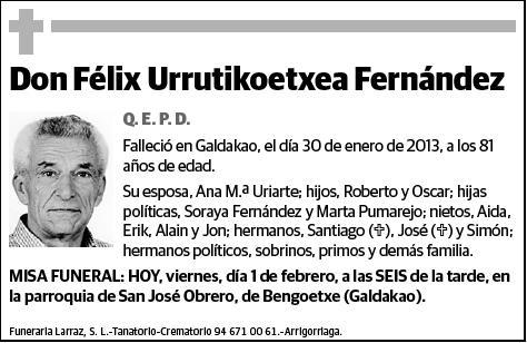 URRUTIKOETXEA FERNANDEZ,FELIX