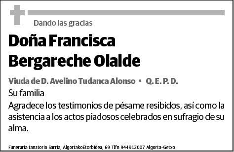 BERGARECHE OLALDE,FRANCISCA