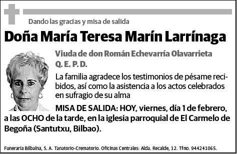 MARIN LARRINAGA,MARIA TERESA