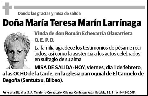 MARIN LARRINAGA,MARIA TERESA