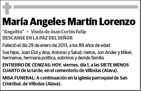 MARTIN LORENZO,MARIA ANGELES