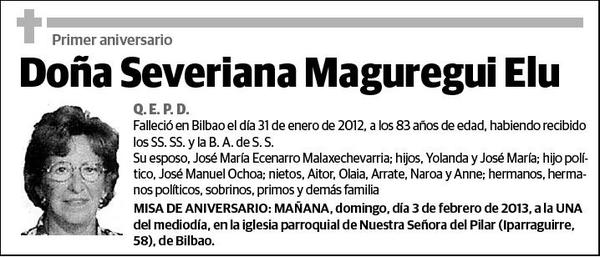 MAGUREGUI ELU,SEVERIANA