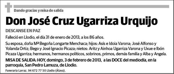 UGARRIZA URQUIJO,JOSE CRUZ