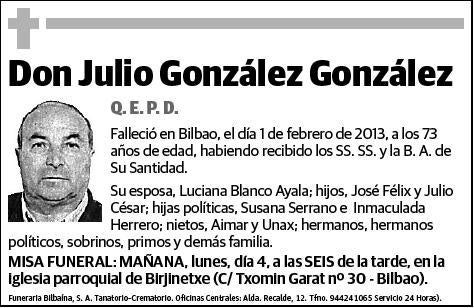 GONZALEZ GONZALEZ,JULIO