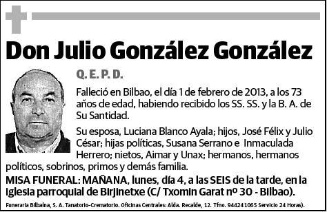 GONZALEZ GONZALEZ,JULIO