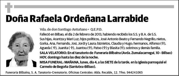 ORDEÑANA LARRABIDE,RAFAELA