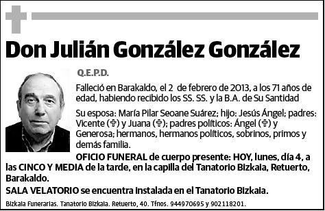 GONZALEZ GONZALEZ,JULIAN