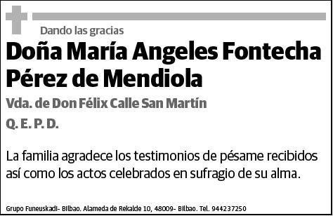 FONTECHA PEREZ DE MENDIOLA,MARIA ANGELES