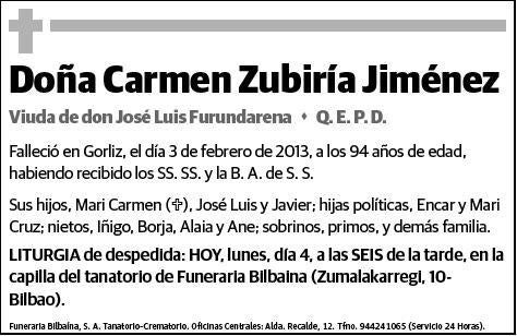 ZUBIRIA JIMENEZ,CARMEN