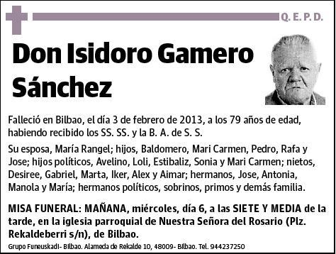 GAMERO SANCHEZ,ISIDORO