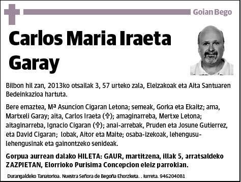 IRAETA GARAY,CARLOS MARIA