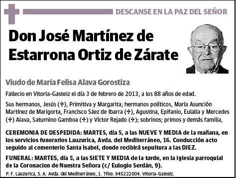 MARTINEZ DE ESTARRONA ORTIZ DE ZARATE,JOSE