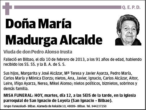 MADURGA ALCALDE,MARIA