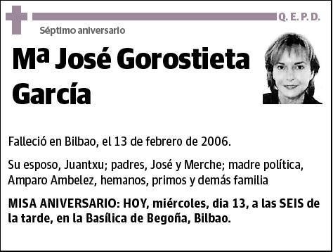 GOROSTIETA GARCIA,Mª JOSE